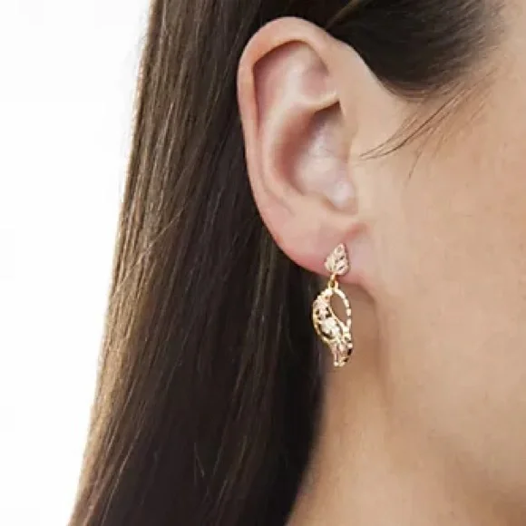 Black Hills Swirling Vine Earrings, real gold 10K/12K ! Free Shipping - Picture 4 of 9